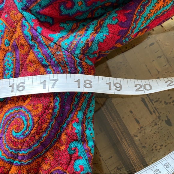 VTG 80’s/90’s Quilted Red Multicolor Paisley Print Cropped Bolero Jacket - Picture 15 of 16